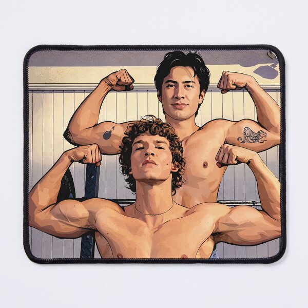 Item preview, Connor Storrie and Hudson Williams (fan art) Bending in the gym designed and sold by PopCultureAndStuff.
