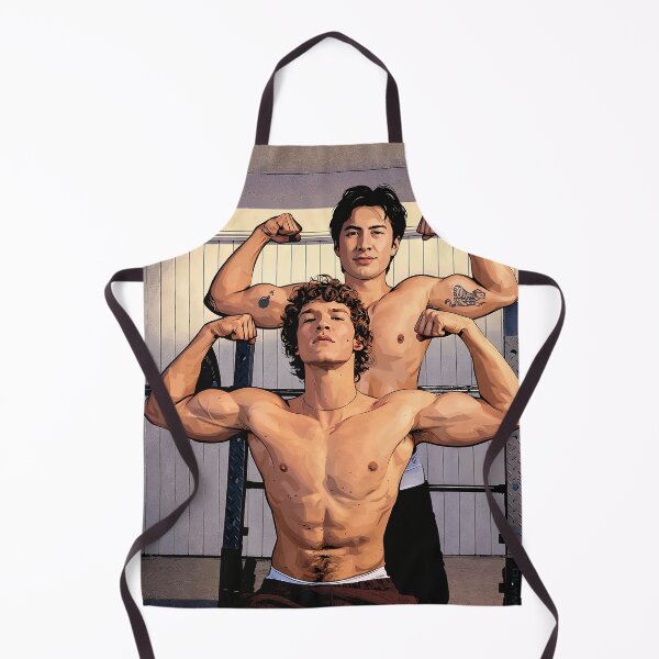 Artikelvorschau, Connor Storrie und Hudson Williams (Fan-Art) beim Biegen im Fitnessstudio entworfen und verkauft von PopCultureAndStuff.