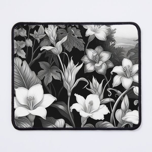 Item preview, Monochrome Tropical Flower Garden Illustration designed and sold by SassyArtistry.