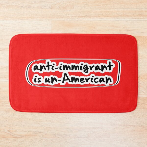 Item preview, anti-immigrant is un-American, red background designed and sold by mntimg.