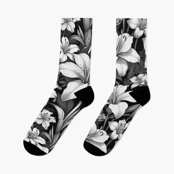Item preview, Black and White Lily Flowers designed and sold by SassyArtistry.
