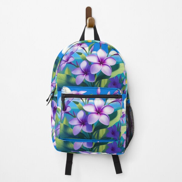 Artikelvorschau, Lila Frangipaniblüten am Meer entworfen und verkauft von SassyArtistry.