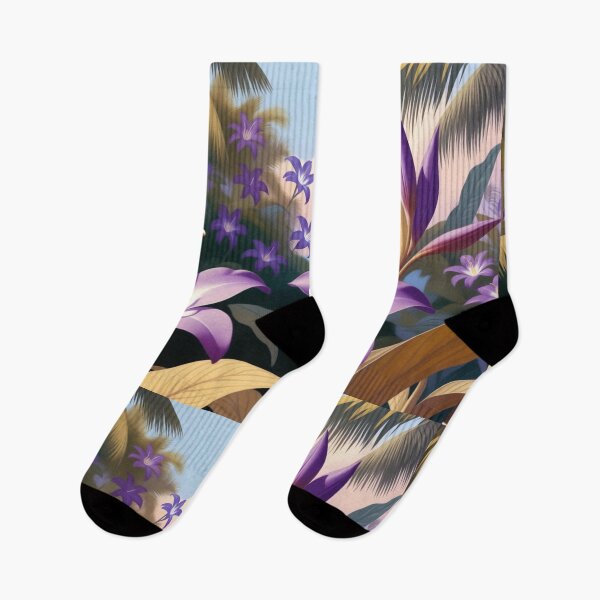 Item preview, Purple Tropical Flowers at Sunset designed and sold by SassyArtistry.