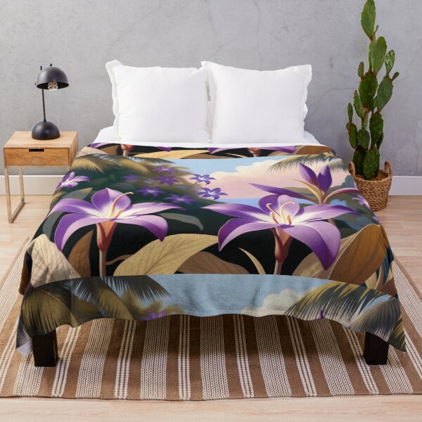 Item preview, Purple Tropical Flowers at Sunset designed and sold by SassyArtistry.