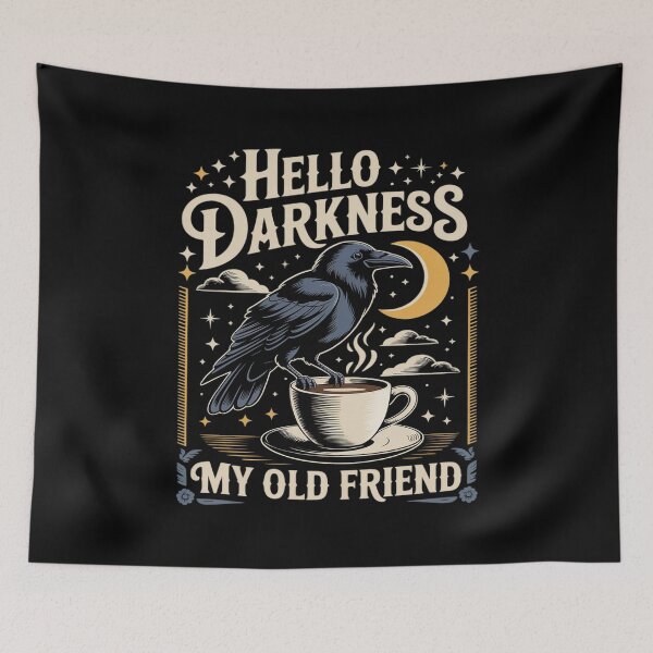 Item preview, Hello Darkness My Old Friend Crow Coffee Spooky Halloween designed and sold by ProudForFunny.