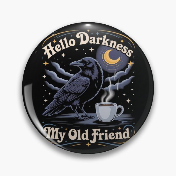 Item preview, Hello Darkness My Old Friend Raven and Coffee Cup Halloween designed and sold by ProudForFunny.
