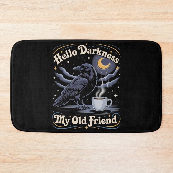 Item preview, Hello Darkness My Old Friend Raven and Coffee Cup Halloween designed and sold by ProudForFunny.