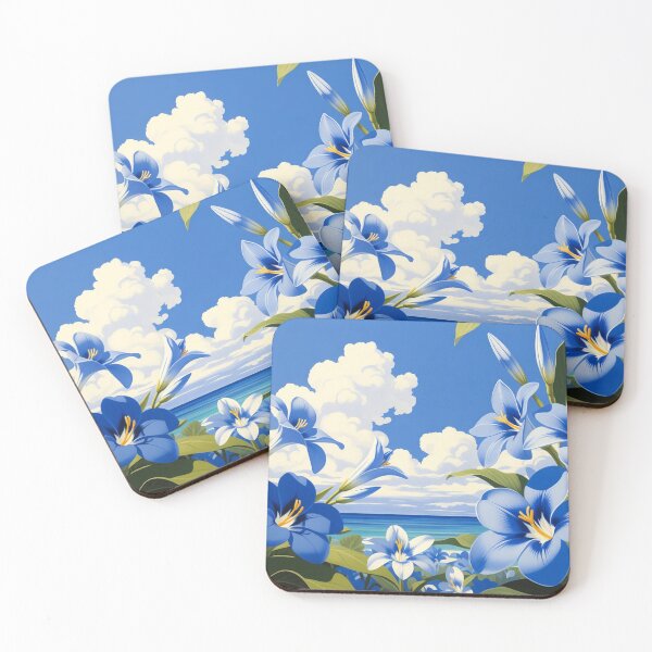 Item preview, Blue Tropical Flowers by Ocean designed and sold by SassyArtistry.