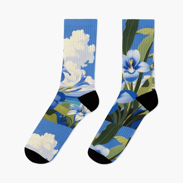 Item preview, Blue Tropical Flowers by Ocean designed and sold by SassyArtistry.
