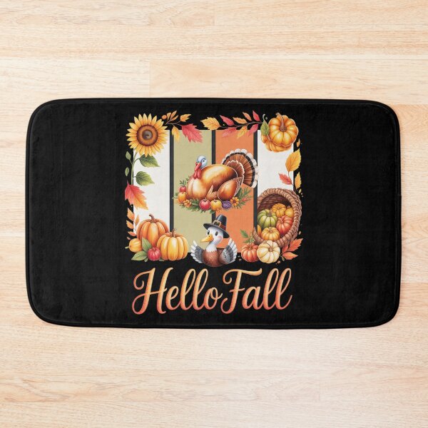 Item preview, Hello Fall Thanksgiving Autumn Leaves Turkey Pumpkin designed and sold by ProudForFunny.