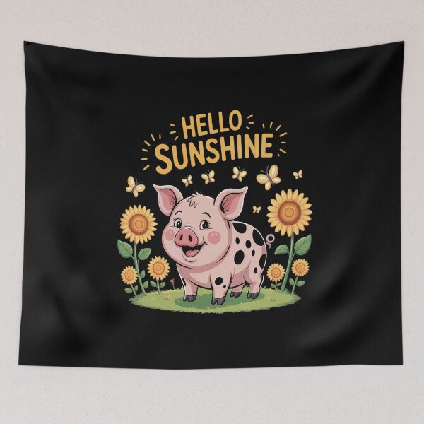 Item preview, Hello Sunshine Piggy in Garden designed and sold by ProudForFunny.