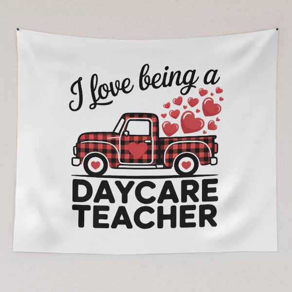 Item preview, I Love Being A Daycare Teacher Cute Flannel Valentine's Day designed and sold by EllenJast.