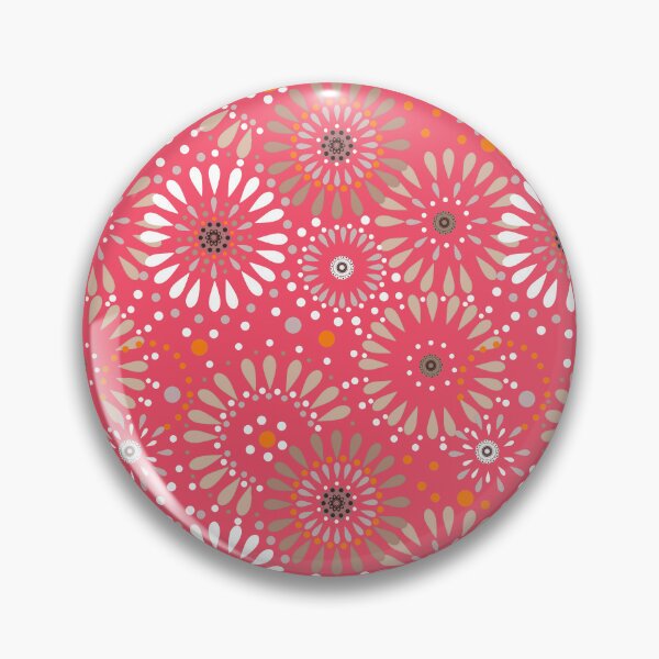 Item preview, Abstract gerbera flowers scarlet retro designed and sold by fuzzyfox.
