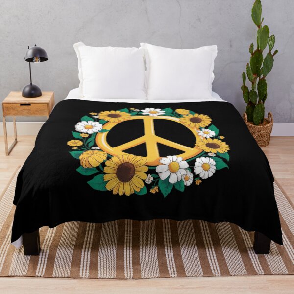 Item preview, Hippie Peace Sign Flower Sunflower Hippie designed and sold by ProudForFunny.