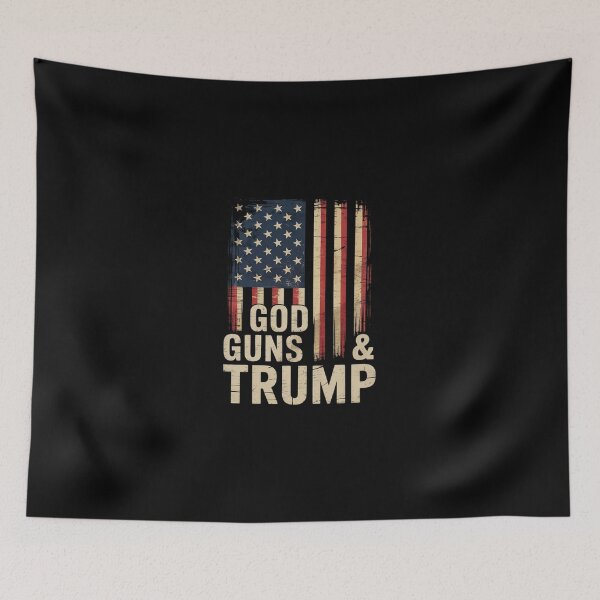 Item preview, God Guns And Trump I 2nd Amendment Trump Flag America designed and sold by SyntaxClaw.