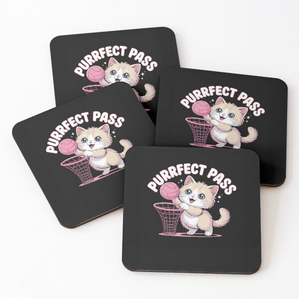 Item preview, Funny Cat Lover Basketball Netball Pun Purrfect Pass Kawaii designed and sold by cordfried3h.