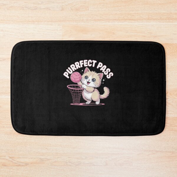 Item preview, Funny Cat Lover Basketball Netball Pun Purrfect Pass Kawaii designed and sold by cordfried3h.