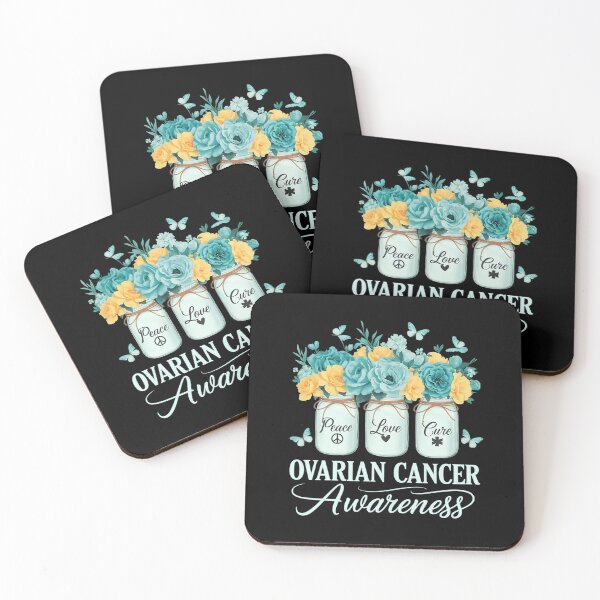 Item preview, Peace Love Cure Ovarian Cancer Awareness Day Flower Bottles designed and sold by Catharsiscath.