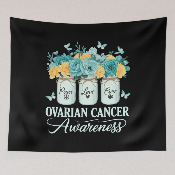 Item preview, Peace Love Cure Ovarian Cancer Awareness Day Flower Bottles designed and sold by Catharsiscath.