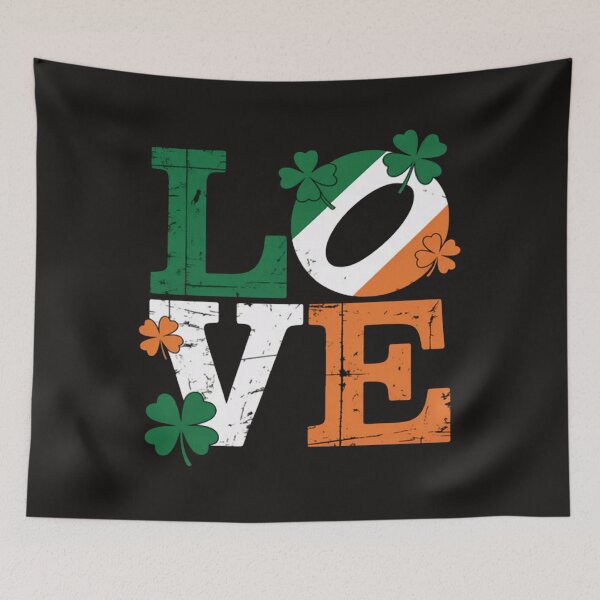 Item preview, USA Irish Flag LOVE Shamrock St Patricks Day designed and sold by MaryTaylor3.