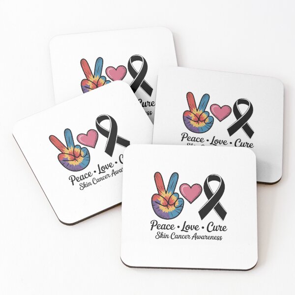 Item preview, Peace Love Cure Melanoma Black Ribbon Skin Cancer Awareness  designed and sold by repconomArt.