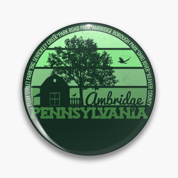Item preview, Ambridge Pennsylvania Sunset Retro Vintage Local Pride Logo designed and sold by CRHPOD20.