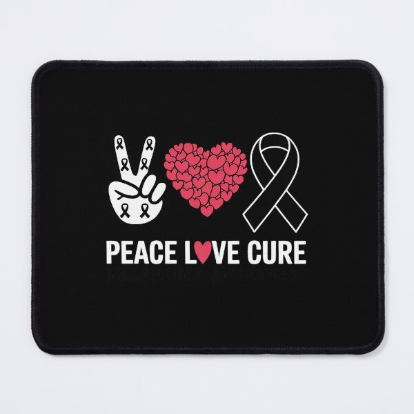 Item preview, Peace Love cure Melanoma cancer awareness men women designed and sold by repconomArt.