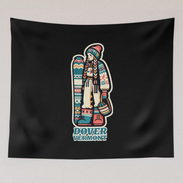 Item preview, Dover Vermont| Folk Art Snowboard Girl | Winter Sports Series designed and sold by SHELOPS.