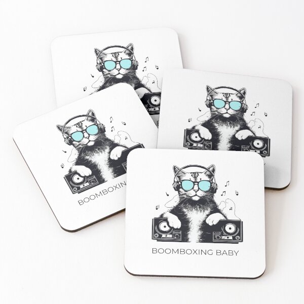 Item preview, A cat with a boombox chilling listening to tunes designed and sold by Chippychips1.