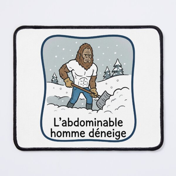 Item preview, The abdominant man shovels snow designed and sold by Je Suis À Moitié Plein.