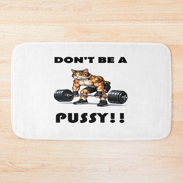 Item preview, Muscle Man Manx Cat - DON'T BE A PUSSY!! - Deadlifting Heavy Weight designed and sold by Primal Pump Co LTD.