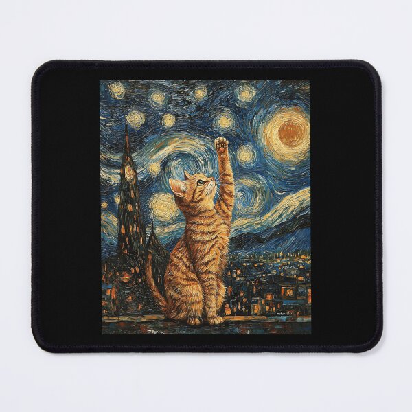 Item preview, Cat Van Gogh Style Starry Night Art  designed and sold by stanton88.