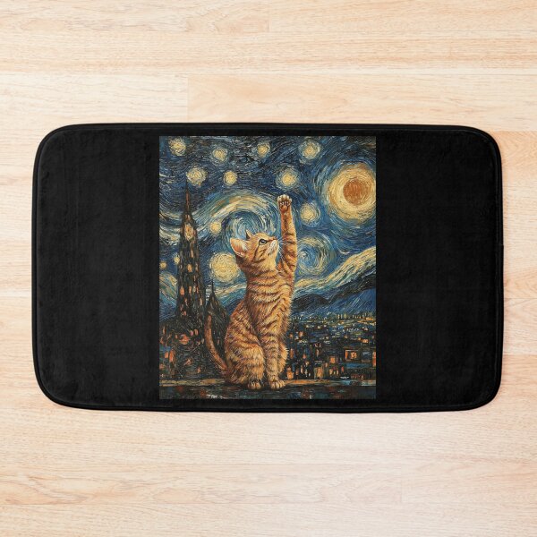 Item preview, Cat Van Gogh Style Starry Night Art  designed and sold by stanton88.