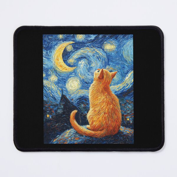 Item preview, Cat Van Gogh Style Starry Night Art Funny Graphic designed and sold by stanton88.