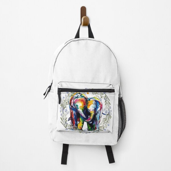 Item preview, Colorful Elephants with Floral Wreath designed and sold by IN Tales.