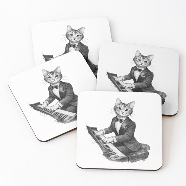 Item preview, CAT PLAYING PIANO designed and sold by DomGDesign.