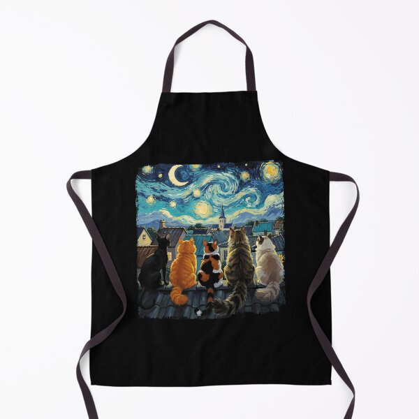 Item preview, Funny Cat Starry Night Van Gogh Cats Rooftop Scene Feline designed and sold by stanton88.