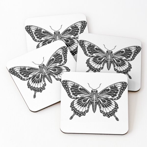 Item preview, Anatomical Butterfly X-Ray Illustration – Black Ink Tattoo Style Insect Art designed and sold by OreoStudio.