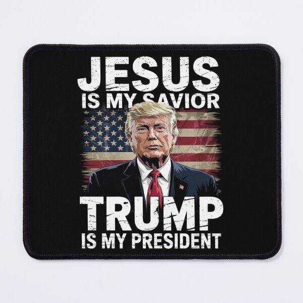 Item preview, Jesus Is My Savior Trump Is My President 2024 American Flag designed and sold by FadeOfThrone.