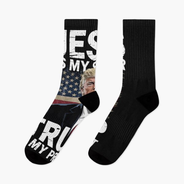 Item preview, Jesus Is My Savior Trump Is My President 2024 American Flag designed and sold by FadeOfThrone.
