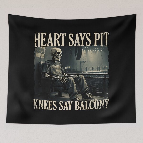 Item preview, Heart Says Pit Knees Say Balcony Funny Concert Skeleton  designed and sold by stanton88.