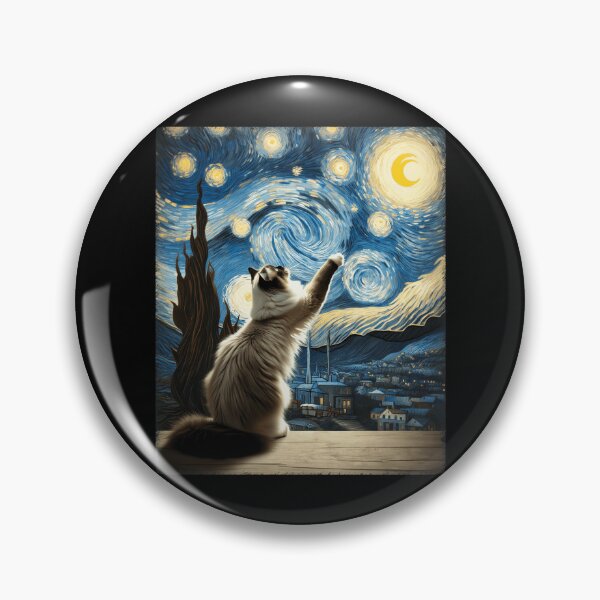 Item preview, Van Gogh Starry Night Style Artistic Ragdoll Cat designed and sold by stanton88.