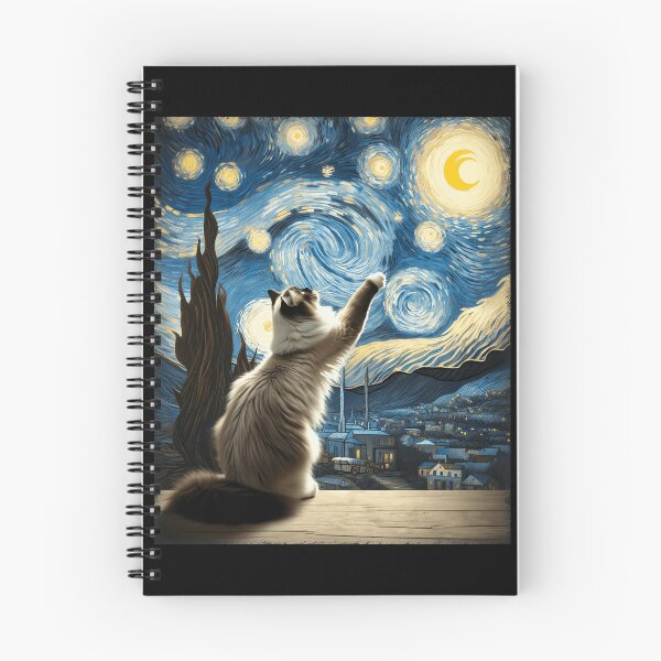 Item preview, Van Gogh Starry Night Style Artistic Ragdoll Cat designed and sold by stanton88.