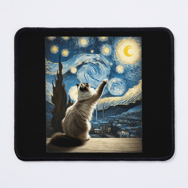 Item preview, Van Gogh Starry Night Style Artistic Ragdoll Cat designed and sold by stanton88.