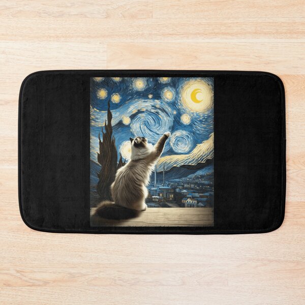 Item preview, Van Gogh Starry Night Style Artistic Ragdoll Cat designed and sold by stanton88.