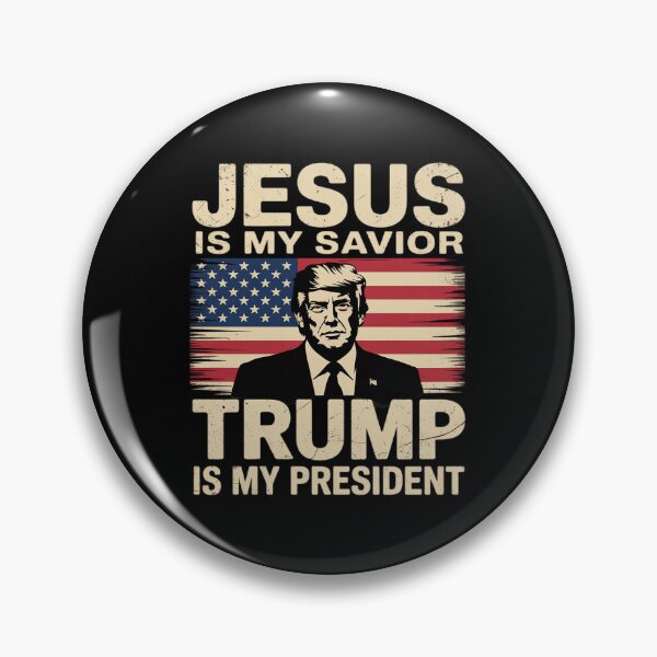 Item preview, Jesus Is My Savior Trump Is My President Trump 2024 USA Flag designed and sold by FadeOfThrone.