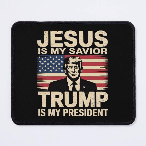 Item preview, Jesus Is My Savior Trump Is My President Trump 2024 USA Flag designed and sold by FadeOfThrone.