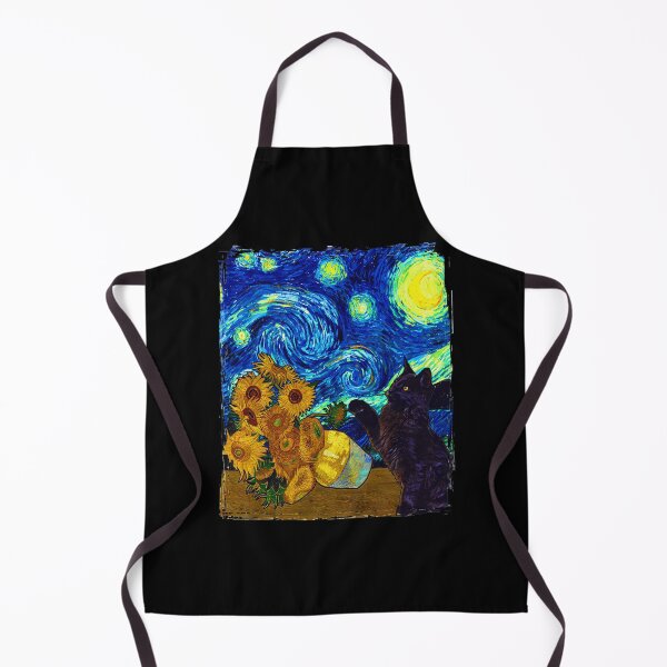 Item preview, Starry Night Black Cat Funny Van Gogh Sunflower Cat Lover designed and sold by stanton88.