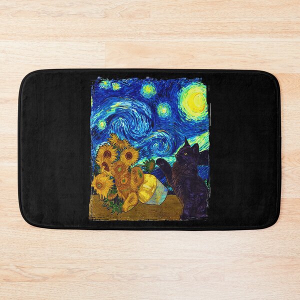 Item preview, Starry Night Black Cat Funny Van Gogh Sunflower Cat Lover designed and sold by stanton88.