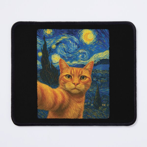 Item preview, Orange Cat Selfie Van Gogh'S Starry Night Cat Mom Cat Lovers designed and sold by stanton88.